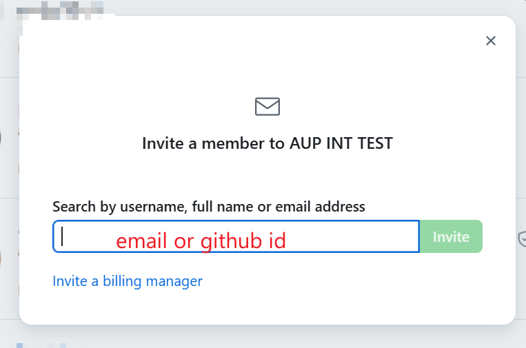 Invite Member Dialog