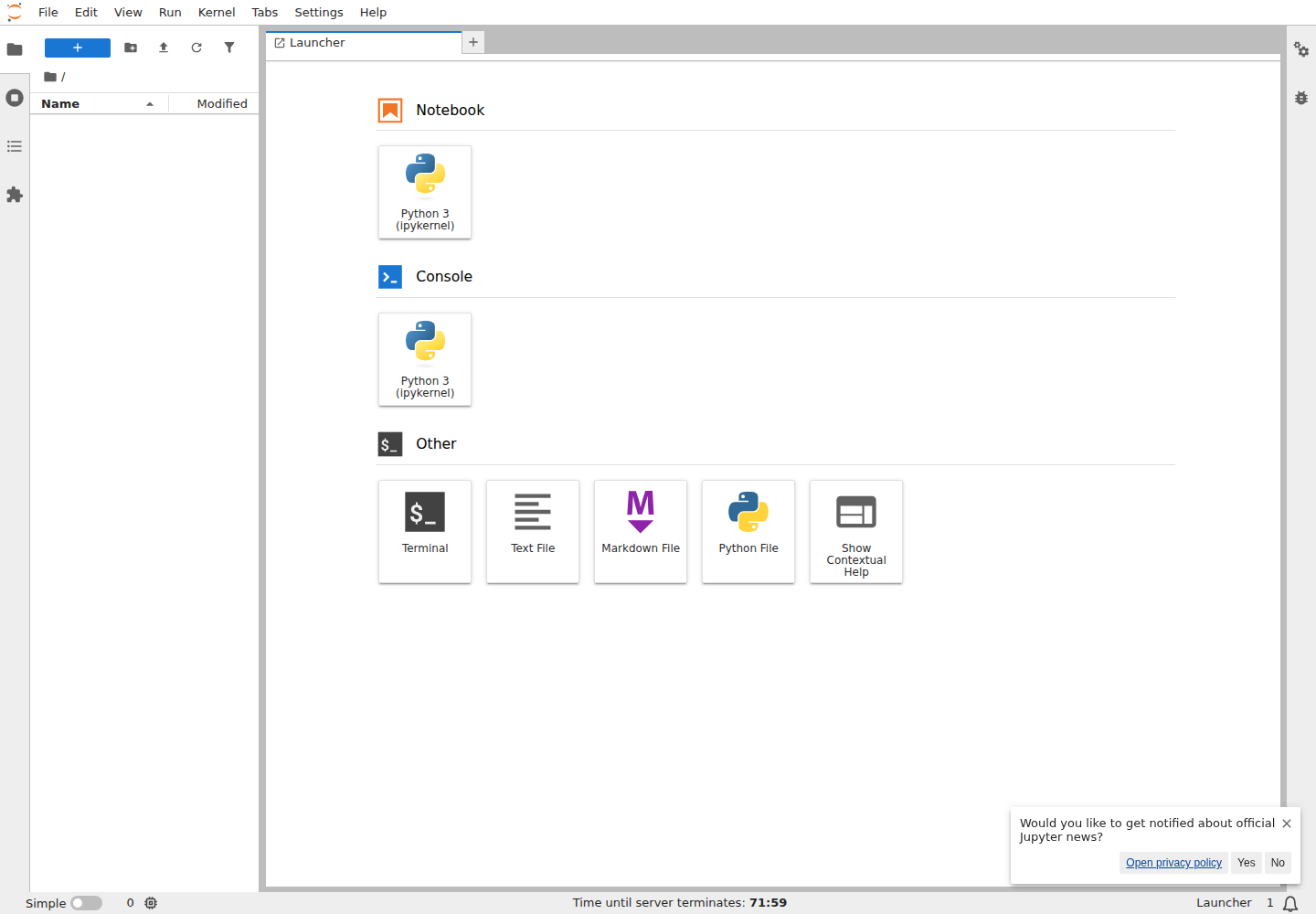 JupyterLab Launcher