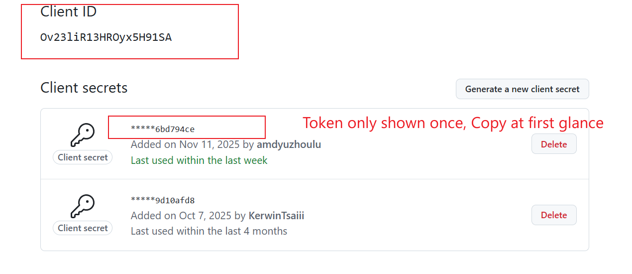 Client ID and Secrets